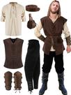 Conjunto masculino de Halloween Costume Shine Renaissance, 6 peças, médio