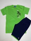 Conjunto masculino Juvenil , verde bandeira , shorts + camiseta , tamanho 16