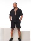 Conjunto Masculino Liso em Viscose Camisa de Botão e short