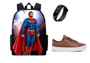 Conjunto Masculino Mochila Mais Tenis Casual E Relogio Led Digital