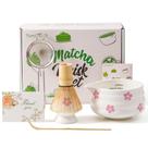 Conjunto Matcha YumiPlus Taça de cerâmica de 450 ml com design de flor de cerejeira