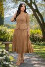 Conjunto material sintético Camurçado Com Elastano Terra Prometida Cor:NudeTamanho:M