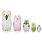 Conjunto Matryoshka de madeira Bird Russian Nesting Dolls de 5 camadas