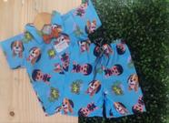 Conjunto Mauricinho camisa social com shorts Tema Bento e Totó Conjunto Mauricinho camisa social com shorts Tema Bento e Totó