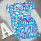 Conjunto Mauricinho camisa social com shorts Tema O Mundo Bita azul Conjunto Mauricinho camisa social com shorts Tema O Mundo Bita azul