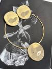 Conjunto maximalista folheado a ouro colar e brinco folheado:Dourado Conjunto maximalista folheado a ouro colar e brinco folheado:Dourado