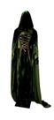 Conjunto Medieval Vestido e capa capuz luxo verde