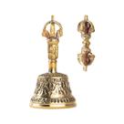 Conjunto Meditation Hand Bell Bajra, Bazar do Himalaia, 10 cm, bronze
