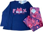 Conjunto Meia Estação Menina Infantil Bebê Inverno Blusa Manga Longa Calça Legging Cotton Malwee
