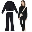 Conjunto Menina Alakazoo Blusa e Calça em Malha Tricot na cor Preto Tamanho:12 Conjunto Menina Alakazoo Blusa e Calça em Malha Tricot na cor Preto Tamanho:12