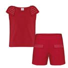 Conjunto Menina Alakazoo Blusa e Shorts em Malha Nikko Verme