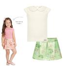 Conjunto Menina Alakazoo Blusa em Malha Nikk e Shots Saia em Moletinho Soft