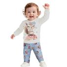 Conjunto Menina Alakazoo Blusa Pelo Fluffy e Calça Moletinho Soft Esquilinho Azul Tamanho:G
