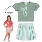 Conjunto Menina Angerô Blusa Algodão e Saia Moletinho c/ Lis Tamanho:1Cor:Igual da foto
