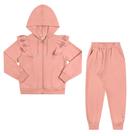 Conjunto Menina Angerô em Moletom Linho Felpudo Blusa e Calça Coral Tamanho:2