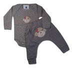 Conjunto Menina Bebe Body Calça Bordado Bumbum Até 3 Anos
