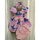 Conjunto Menina Bebê Carinho Galinha Pintadinha Rosa +Laço de Cabelo +Calcinha