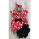 Conjunto Menina Bebê Carinho Minnie Vermelha +Laço de Cabelo +Calcinha