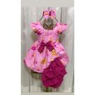 Conjunto Menina Bebê Carinho Temático Barbie +Laço de Cabelo + Calcinha