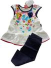 Conjunto Menina Bebê Infantil Verão Blusa Bata e Calça Legging Capri Kyly