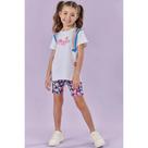 Conjunto Menina Blusa Alongada em Malha Power e Biker em Fly Tech Kukiê