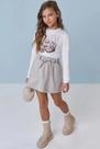 Conjunto Menina Blusa Cotton Saia e Flanela Vic e Vicky Conjunto Menina Blusa Cotton Saia e Flanela Vic e Vicky