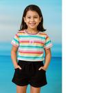 Conjunto menina blusa cropped e short moda blogueirinha