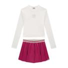 Conjunto Menina Blusa Cropped/Short-Saia College Somnii Conjunto Menina Blusa Cropped/Short-Saia College Somnii