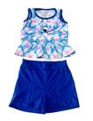 Conjunto Menina Blusa De Laço E Shorts Tile E Sul