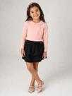 Conjunto Menina Blusa Em Cotton E Saia Em Laise Lilydee Cor:RosaTamanho:4