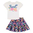 Conjunto Menina Blusa em Cotton e Saia Light Peach Textura c/ Shorts Embutido Kukiê Conjunto Menina Blusa em Cotton e Saia Light Peach Textura c/ Shorts Embutido Kukiê
