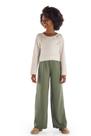 Conjunto Menina Blusa Malha Favo Calça Wide Leg Menina Anjo