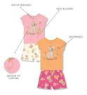 Conjunto Menina Blusa Shorts Moletinho Brandili Oncinha