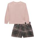 Conjunto Menina Blusão em Molecotton e Shorts em Flanela Montreal Rosa/Xadrez- Kukiê