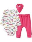 Conjunto Menina Body com Babador Bandana e Calça Pingo Lelê