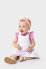 Conjunto Menina Body Estampado E Vestido Salopete - Carinhoso Rosa G