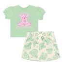 Conjunto Menina Cinti Blusa Algodão e Short Saia Moletom Lin Tamanho:3Cor:Igual da foto