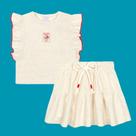 Conjunto Menina Cinti em Moletinho Linho Blusa e Saia Short Tamanho:2Cor:Igual da foto