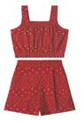 Conjunto Menina Cropped Corações Dourados Em Algodão Carinhoso 4