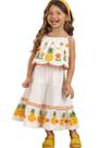 Conjunto Menina Estampado Saia Midi Nanai