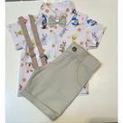 Conjunto Menina Infantil Luxo Temático Looney Tunes Baby + Bermuda Cinza