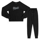 Conjunto Menina Juvenil Mod.me Casaco e Calça em Moletom Italy Felpado Preto Tamanho:20