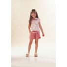 Conjunto Menina KiKi Xodó Bata e Shorts em Jacquard - Rose Conjunto Menina KiKi Xodó Bata e Shorts em Jacquard - Rose