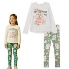 Conjunto Menina Kukiê Blusa Cotton e Legging Fly Tech Cachorrinho Tamanho:8