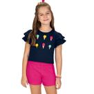 Conjunto Menina Kyly Cropped Algodão e Short Moletinho Rosê/ Tamanho:8Cor:Igual da foto