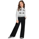 Conjunto Menina Kyly em Moletom Peluciado Casaco e Calça Wide Leg na cor Cinza/Preto Tamanho:10 Conjunto Menina Kyly em Moletom Peluciado Casaco e Calça Wide Leg na cor Cinza/Preto Tamanho:10