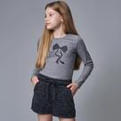 Conjunto Menina Lilimoon Blusa Canelada e Short Tweed Preto Tamanho:18