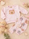 Conjunto menina Livy baby porquinha blusa e calça estampada