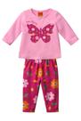 Conjunto Menina Meia Malha Estampa Borboleta e Flores Kyly