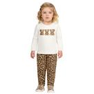 Conjunto Menina Milon Blusa Ursinho Cotto e Legging Moletinho Estampada Off/Bege Tamanho:3